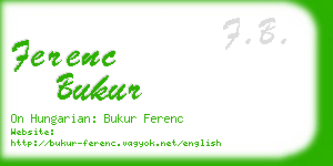 ferenc bukur business card